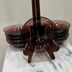 Hazel Atlas Moroccan Amethyst Purple Glass Bowls 6" Set of 9
